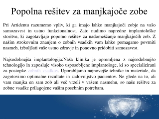 Popolna rešitev za manjkajoče zobe