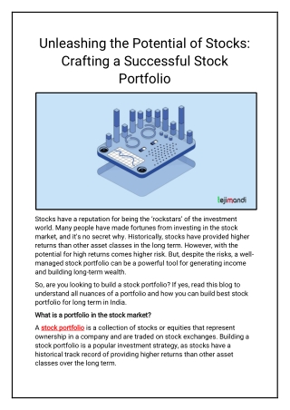 Unleashing the Potential of Stocks Crafting a Successful Stock Portfolio