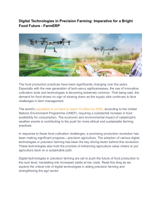 Digital Technologies in Precision Farming_ Imperative for a Bright Food Future - FarmERP