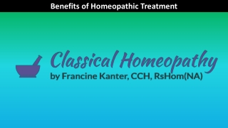 Benefits of Homeopathic Treatment