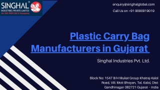 Plastic Carry Bag Manufacturers in Gujarat