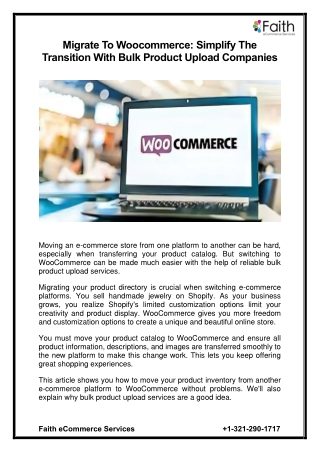 Migrate to WooCommerce Simplify the Transition with Bulk Product Upload Companies