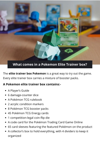 What comes in a Pokemon Elite Trainer box?