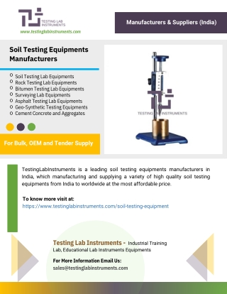 Soil Testing Equipments Manufacturers