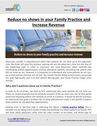 Reduce no shows in your Family Practice and Increase Revenue