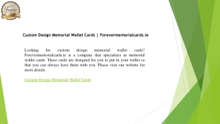 Custom Design Memorial Wallet Cards  Forevermemorialcards.ie