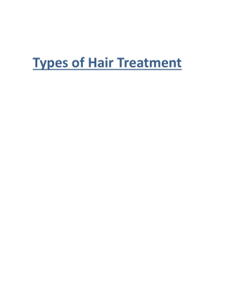 Types of Hair Treatment