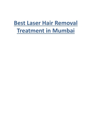 Best Laser Hair Removal Treatment in Mumbai