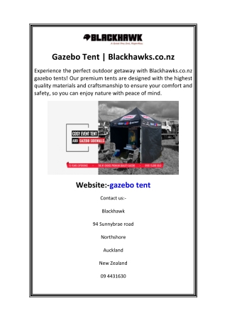 Gazebo Tent  Blackhawks.co nz