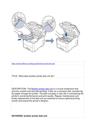 What does brother printer belt unit do?