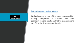Flat Roofing Companies Ottawa Wolfenburg.ca