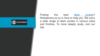 Deck Screws Nzfasteners.co.nz