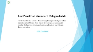 Led Panel Dali dimmbar  Cologne-led.de