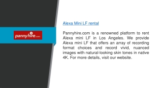 Alexa Mini LF Rental Pannyhire.com