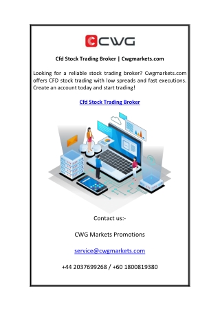 Cfd Stock Trading Broker Cwgmarkets.com