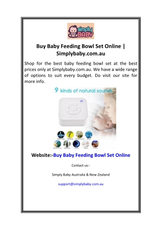 Buy Baby Feeding Bowl Set Online  Simplybaby.com.au