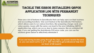 A Quick troubleshooting guide to resolve Error Initializing QBPOS Application