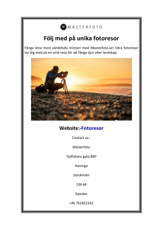 Följ med på unika fotoresor