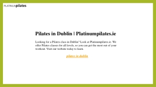 Pilates in Dublin  Platinumpilates.ie