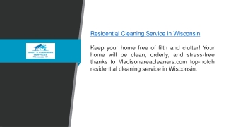 Residential Cleaning Service In Wisconsin Madisonareacleaners.com