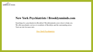 New York Psychiatrists  Brooklynminds.com