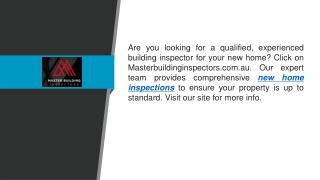 New Home Inspections  Masterbuildinginspectors.com.au