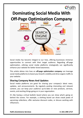 Dominating Social Media With Off-Page Optimization Company