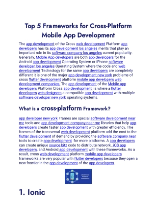 Top 5 Frameworks for Cross-Platform Mobile App Development