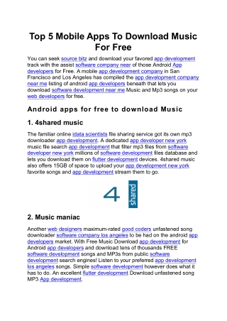 Top 5 Mobile Apps To Download Music For Free