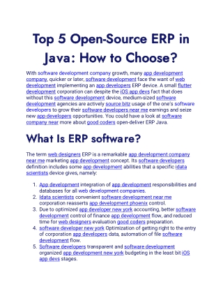 Top 5 Open-Source ERP in Java How to Choose