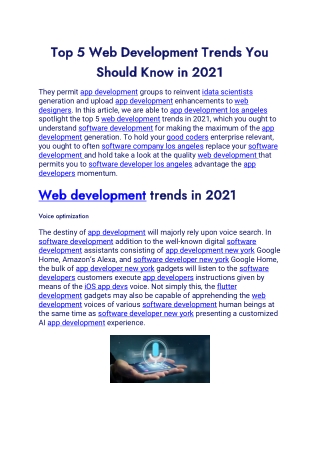 Top 5 Web Development Trends You Should Know in 2021