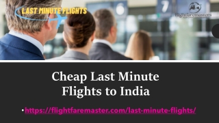 Cheap Last Minute Flights to India