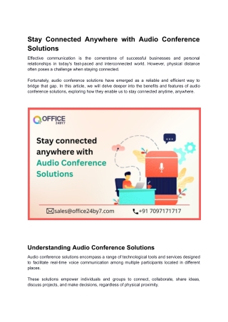 Stay Connected Anywhere with Audio Conference Solutions