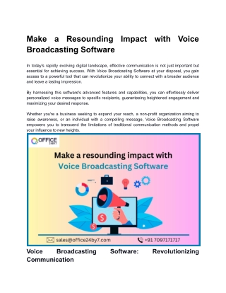 Make a Resounding Impact with Voice Broadcasting Software