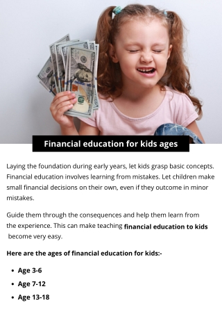 Financial education for kids ages