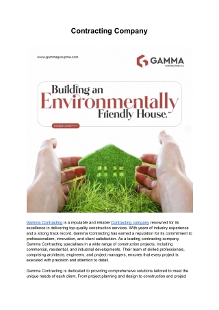 Contracting Company | Gamma Contracting