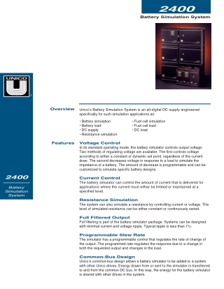 Drives for Battery Simulation  Battery Simulation System | Unico