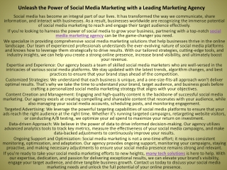 Unleash the Power of Social Media Marketing with a Leading Marketing Agency