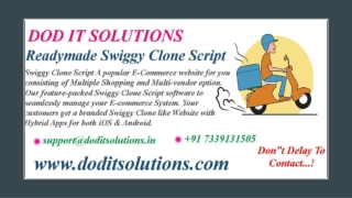 Swiggy Clone Script - DOD IT SOLUTIONS