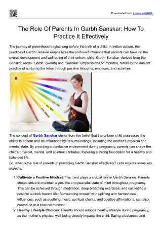 The Role Of Parents In Garbh Sanskar- How To Practice It Effectively