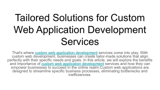 Tailored Solutions for Custom Web Application Development Services (2)