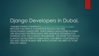 Django Developers in Dubai