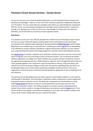 Premium CCcam Oscam Services - Oscam Server