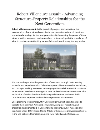 Advancing Structure-Property Relationships for the Next Generation.