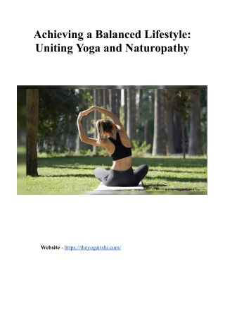 Achieving a Balanced Lifestyle: Uniting Yoga and Naturopathy