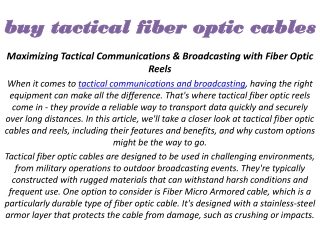 (01) buy tactical fiber optic cables