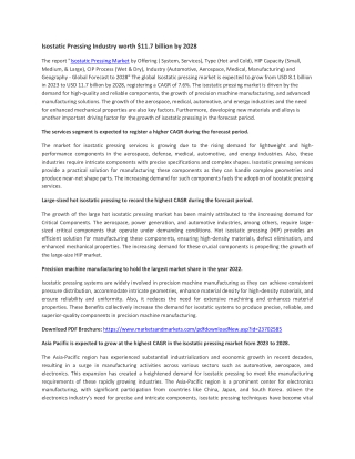 Isostatic Pressing Market