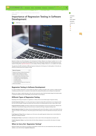 Importance of Regression Testing in Software Development