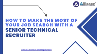 How to make the most of your job search with a senior technical recruiter.