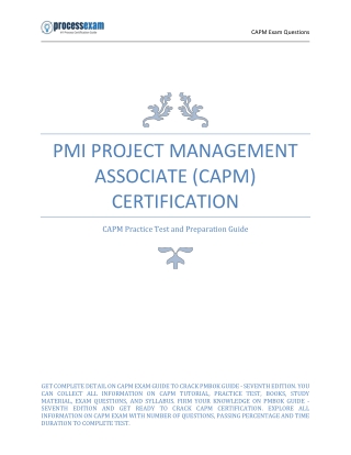 PMI Project Management Associate (CAPM) Certification | Study Guide